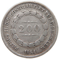 BRAZIL 200 REIS 1854 PEDRO II. (1682-1706) #t162 0199 - Brésil