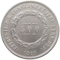 BRAZIL 500 REIS 1860 Pedro II. 1831 - 1889 #t140 0029 - Brésil