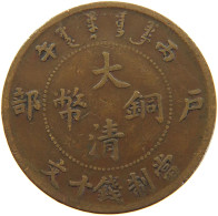 CHINA 10 CASH  GUANGXU NO MINTMARK #s025 0129 - China