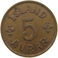 ICELAND 5 AURAR 1942  #s050 0315 - Islande