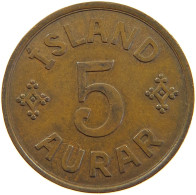 ICELAND 5 AURAR 1942  #a066 0387 - Islande