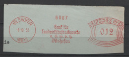 Deutsches Reich Briefstück Mit Freistempel Vilshofen 1932 Niederbayern Bank Für Landwirtschaft Und Gewerbe - Machines à Affranchir