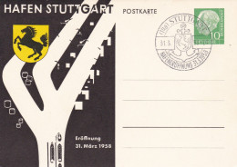 Germany Deutschland  Hafen Stuttgart 1958 Wappen, SSt Hafeneröffnung 31.3.1958 - Cartoline Private - Nuovi