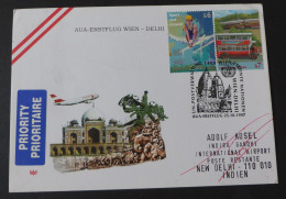 AT UN  Luftpost Air Letter Wien Delhi  1997  #cover5631 - Cartas & Documentos