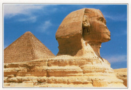 EGYPTE - Lion Androcéphale Colossal Le Sphinx De Gizeh Veille Sur La Grande Pyramide. - Sphinx