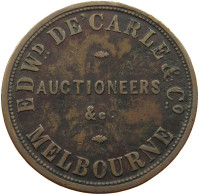 AUSTRALIA PENNY TOKEN 1855 Victoria (1837-1901) TASMANIA 1855 EDWd DE'CARLE & Co AUCTIONEERS #t059 0185 - Penny