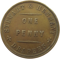 AUSTRALIA PENNY TOKEN  Victoria (1837-1901) BRISBANE STEWART HEMMANT DRAPERS #t059 0181 - Penny