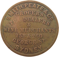 AUSTRALIA PENNY TOKEN 1836 PENNY TOKEN SYDNEY 1836 SMITH PEATE #t059 0157 - Penny