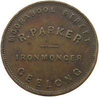 AUSTRALIA PENNY TOKEN  Victoria (1837-1901) R. PARKER GEELONG #t059 0161 - Penny