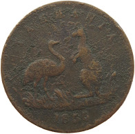 AUSTRALIA PENNY 1855 TASMANIA THOMAS WHITE WESTBURY #c054 0253 - Penny