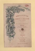 Menu - Banquet Du 28 Juin 1908 - Inauguration Du Bureau De Poste De Rivanrennes - Indre Et Loire - Menu