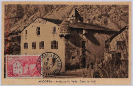 Ad8721 - ANDORRA  - POSTAL HISTORY -  Maximum Card   1947, Architecture - Sonstige & Ohne Zuordnung