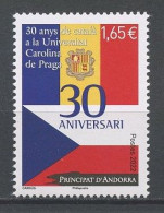 ANDORRE 2022 N° 873 ** Neuf MNH Superbe Drapeau D'Andorre Et Tchèque Catalan à Université Charles De Prague - Unused Stamps