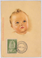 Ad8726 - BRAZIL  - POSTAL HISTORY -  Maximum Card   1953 CHILDREN - Cartoline Maximum