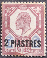 Levant Britannique 1905 Edward VII Timbre Grande Bretagne Great Britain Surchargé Overprinted 2 PI Yvert 23 (*) MNG - British Levant