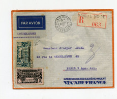 !!! AEF, LETTRE RECOMMANDEE PAR AVION DE POINTE NOIRE DE 1937 POUR PARIS - Cartas & Documentos