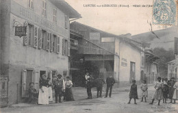 LAMURE-sur-AZERGUES (Rhône) - Hôtel De L'Amélie, Deschamps, Carton - Pub Chocolat Menier - Voyagé 1907 (2 Scans) - Lamure Sur Azergues