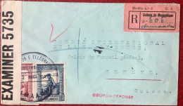 NAMAACHA 1942 MOÇAMBIQUE Rare Censored Registered Cover"coupon-réponse">Croix Rouge Genève (WW2 War 1939-1945 Portugal - Mozambique