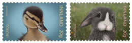 Norway Norvege Norwegen 2023 Fauna Duckling And Little Rabbit Set Of 2 Stamps MNH - Neufs