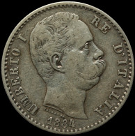 LaZooRo: Italy 2 Lire 1884 R VF / XF - Silver - 1878-1900 : Umberto I