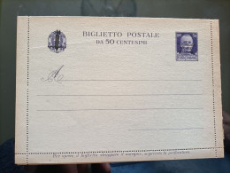 Biglietto Postale Da 50 Centesimi Nuovo Sovrastampato Rsi - Entero Postal