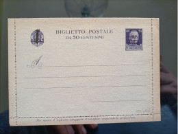 Biglietto Postale Da 50 Centesimi Nuovo Sovrastampato Rsi - Entero Postal