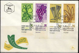 Israel 1958 FDC Jewish New Year Festivals Fruits Of The Holy Land [ILT1386] - Jewish