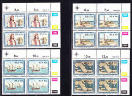 South Africa RSA - 1988 Discovery Of The Cape By Bartolomeu Dias - Control Blocks - Used Stamps