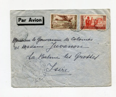 !!! AEF, LETTRE PAR AVION DE BOZOUM POUR L'ISERE DE 1940 AVEC CENSURE DE L'AEF - Cartas & Documentos