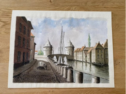 Aquarel Broeltorens - Courtrai - Kortrijk - Wasserfarben