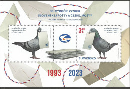 SK 2023-803 PIGIONS, SLOVAKIA,.S/S,  MNH - Blocks & Sheetlets