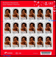 Ref. BR-V2019-27-F BRAZIL 2019 - WOMEN WHO MADE HISTORY,MARIA DA PENHA, WOMEN�S RIGHTS,SHEET MNH, FAMOUS PEOPLE 18V - Blokken & Velletjes