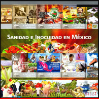 Ref. MX-2757 MEXICO 2011 - HEALTH & SAFETY, INSECTS,AGRICULTURE, FARM, FRUIT, DOG,M/S MNH, ANIMALS, FAUNA 6V Sc# 2757 - Autres & Non Classés