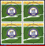 Ref. BR-2924-Q BRAZIL 2004 - FIFA CENTENARY, SPORT,MI# 3357, BLOCK MNH, FOOTBALL SOCCER 4V Sc# 2924 - Blokken & Velletjes