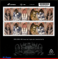 Ref. BR-V2019-20-F BRAZIL 2019 - CRYPT OF SEE CATHEDRAL,ART, RELIGION, SCULTURES, SHEET MNH, CHURCHES 12V - Blocks & Sheetlets