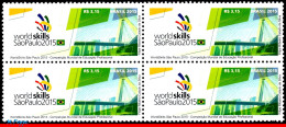 Ref. BR-3295-Q BRAZIL 2015 - WORLDSKILLS SAO PAULO,WORLD�S COMPETITTION, BRIDGE, BLOCK MNH, EDUCATION 4V Sc# 3295 - Blocchi & Foglietti