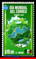 Ref. MX-V2022-27 MEXICO 2022 - WORLD POST DAY, GLOBE,FLAG, MNH, PHILATELY 1V - Poste