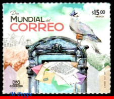 Ref. MX-V2021-21 MEXICO 2021 - WORLD POST DAY, DOVE,BIRDS, MAIL BOX, MNH, POST 1V - Poste