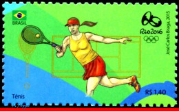 Ref. BR-3318I BRAZIL 2015 - OLYMPIC GAMES, RIO 2016,TENNIS, STAMP OF 4TH SHEET, MNH, SPORTS 1V Sc# 3318I - Summer 2016: Rio De Janeiro