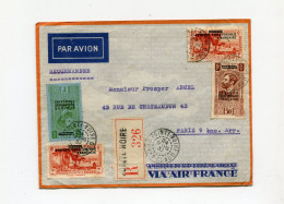 !!! AEF, LETTRE RECOMMANDEE PAR AVION DE POINTE NOIRE POUR PARIS DE 1937 - Cartas & Documentos