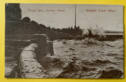 19569 - Rough Sea Anchor Head Weston Super Mare - Weston-Super-Mare