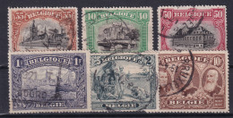 BELGIUM 1928 - Canceled - Sc# 116a, 117a, 118a, 119a, 120c, 122a - Gebraucht