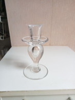 Bougeoir Ancien En Cristal Signé  St-louis Hauteur 15 Cm X 8 Cm - Chandeliers, Candelabras & Candleholders