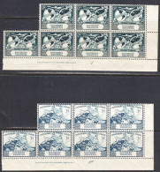 Southern Rhodesia 1949 UPU Mint No Hinge, Imprint Corner Blocks Of 7, Sc# 71-72, SG 68-69 - Rhodésie Du Sud (...-1964)