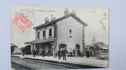 Aubigny-ville , La Gare , Carte Glacée - Aubigny Sur Nere