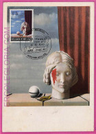 Ag3318 - BELGIUM  - POSTAL HISTORY -  Maximum Card  - ART Magritte - 1970 - 1961-1970