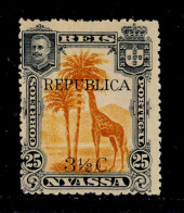 ! ! Nyassa - 1918 King Carlos Local Republica 3 1/2 C - Af. 70 - MH - Nyasaland