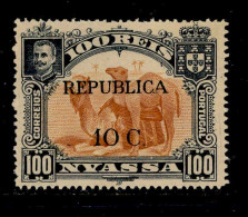 ! ! Nyassa - 1918 King Carlos Local Republica 10 C - Af. 75 - MH - Nyasaland