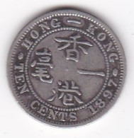 Hong Kong. 10 Cents 1897 H. Victoria, En Argent. KM# 6 - Hongkong