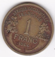 Afrique Occidentale Française. AOF. 1 Franc 1944. Bronze Aluminium. Lec# 2 - Afrique Occidentale Française